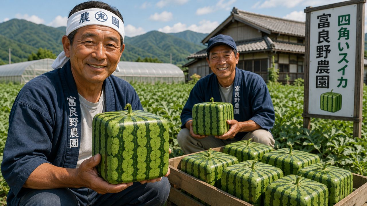 Melancias quadradas ganharam status de luxo no Japão, são produzidas com moldes rígidos e podem custar centenas de dólares.