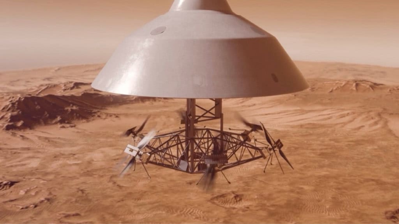 A NASA desenvolveu uma tecnologia de antena ultraleve e flexível para helicópteros da missão SkyFall, permitindo buscar gelo sob o solo de Marte com precisão.