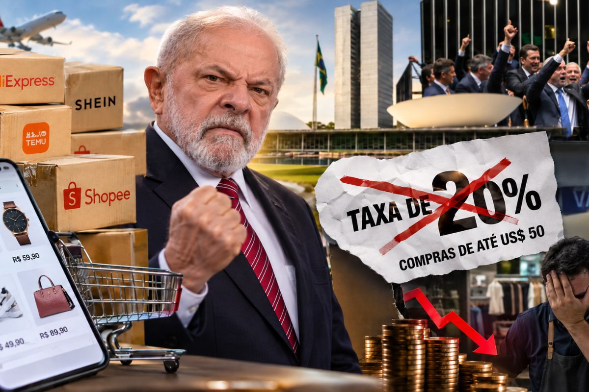 Congresso aprovou em 3 de setembro de 2026 a MP que revogou os 20% sobre compras de até US$ 50. A taxa rendeu R$ 10 bilhões desde 2024 e o IDV prevê perda de R$ 5 bilhões até 2028.