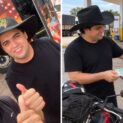Caminhoneiro de 32 anos estava trabalhando em posto às margens da BR-153 porque não podia voltar à estrada com a CNH vencida, empresta sua moto a Natanzinho Lima e recebe R$ 1 mil do cantor para renovar o documento
