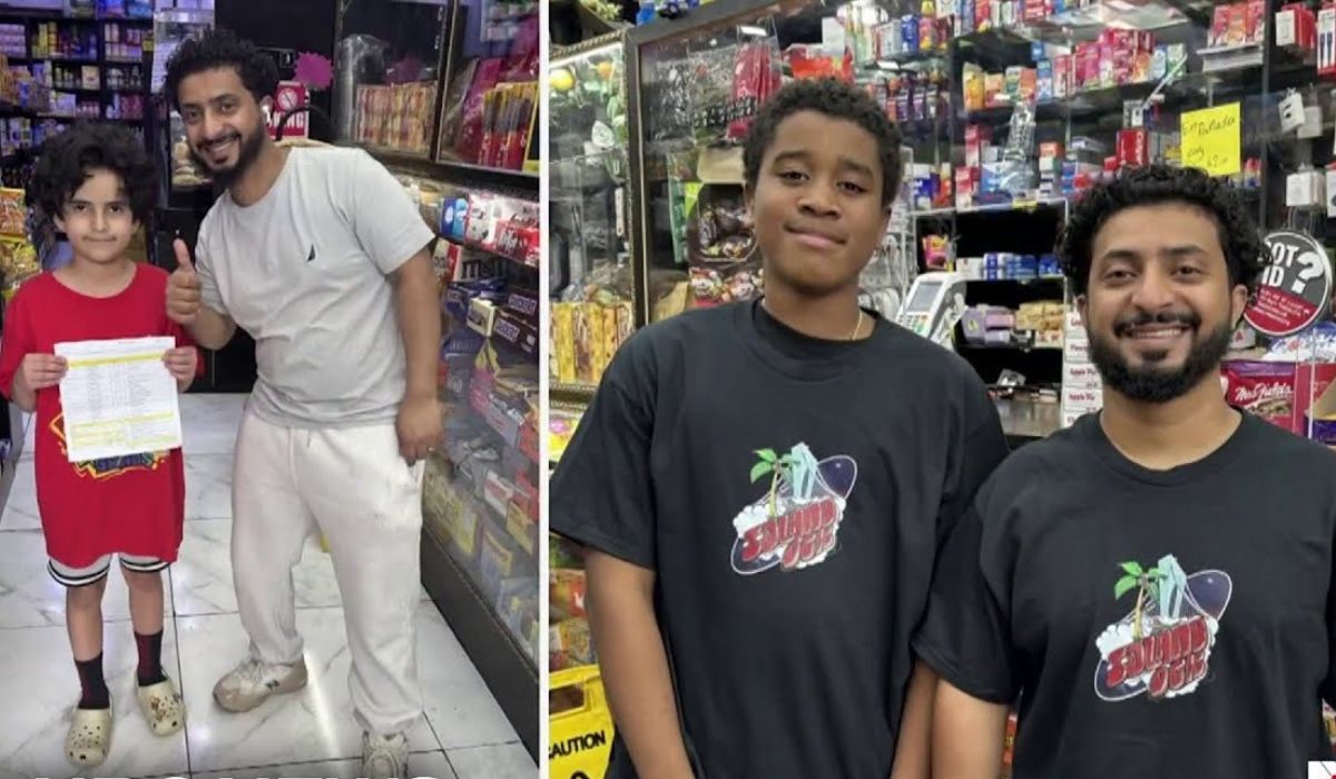 Gerente de mercearia premia boas notas com lanches e dinheiro, campanha supera US$ 500 mil e ajuda mais de 3 mil alunos em Nova York. Crédito: Reprodução/NBC News