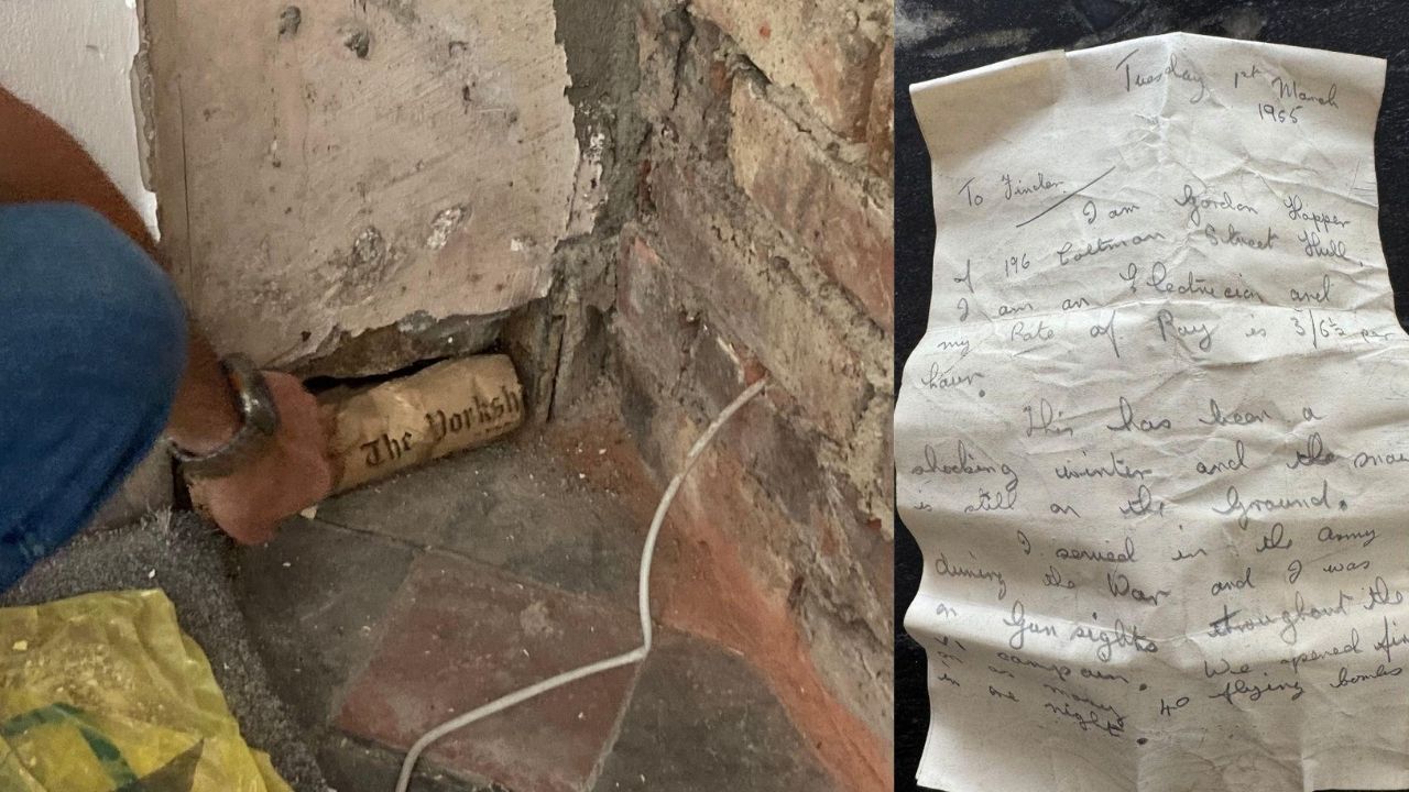 Uma carta de eletricista vira cápsula do tempo: reforma de casa revela mensagem do passado escondida por 71 anos.