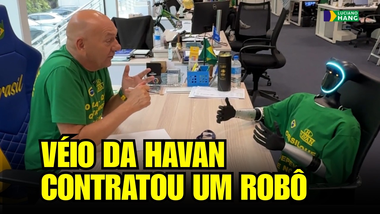 Luciano Hang coloca robô humanoide Zé Bot para encarar rotina completa na Havan em Santa Catarina: máquina entrega relatório ao RH, trabalha no computador, circula entre funcionários, dança e toca sino no fim do expediente