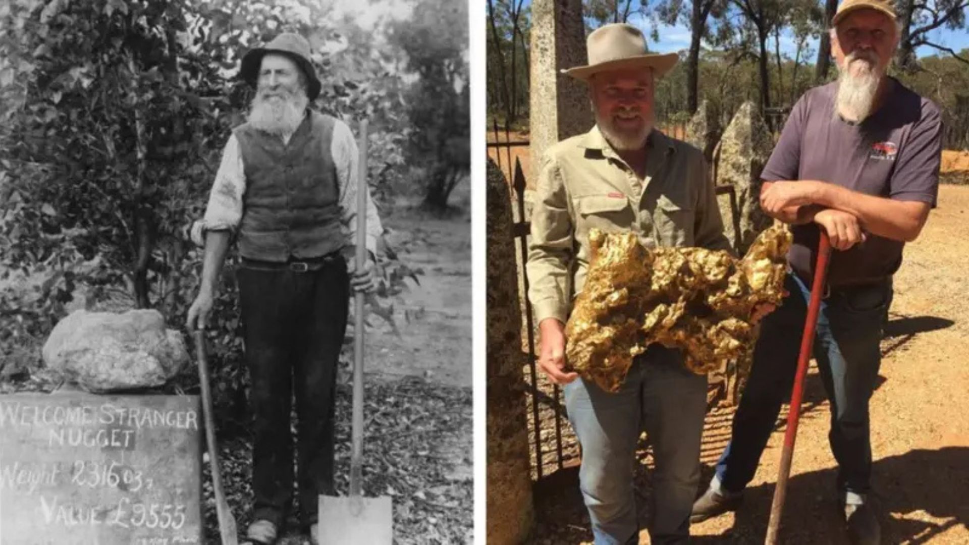 Em 1869, dois garimpeiros encontraram a Welcome Stranger a apenas 3 cm do solo: mais de 70 kg de ouro que entraram para a história.