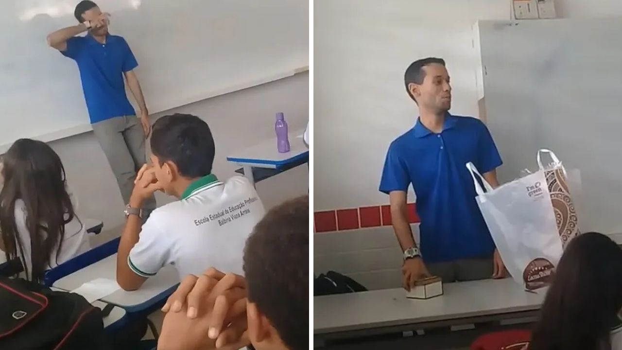 Alunos organizaram uma rifa, em uma espécie de vaquinha, e arrecadaram R$ 400 para ajudar um professor que estava sem receber salário e dormia na escola.