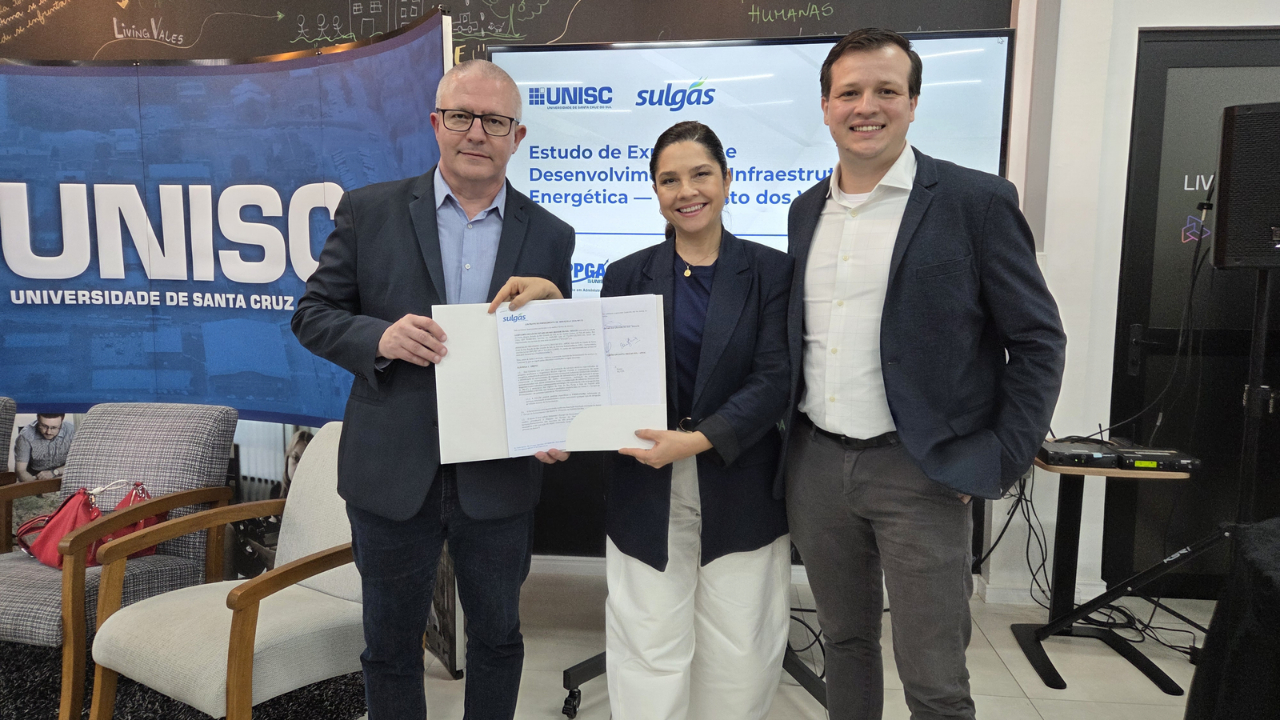 Sulgás contratou a Unisc para mapear o potencial de consumo de gás no Vale do Rio Pardo e apoiar projetos como o Gasoduto dos Vales, de 190 km.